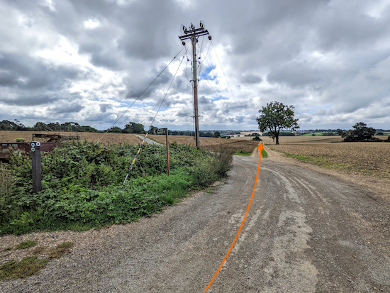 Head S at the junction, still on Wheathampstead bridleway 58