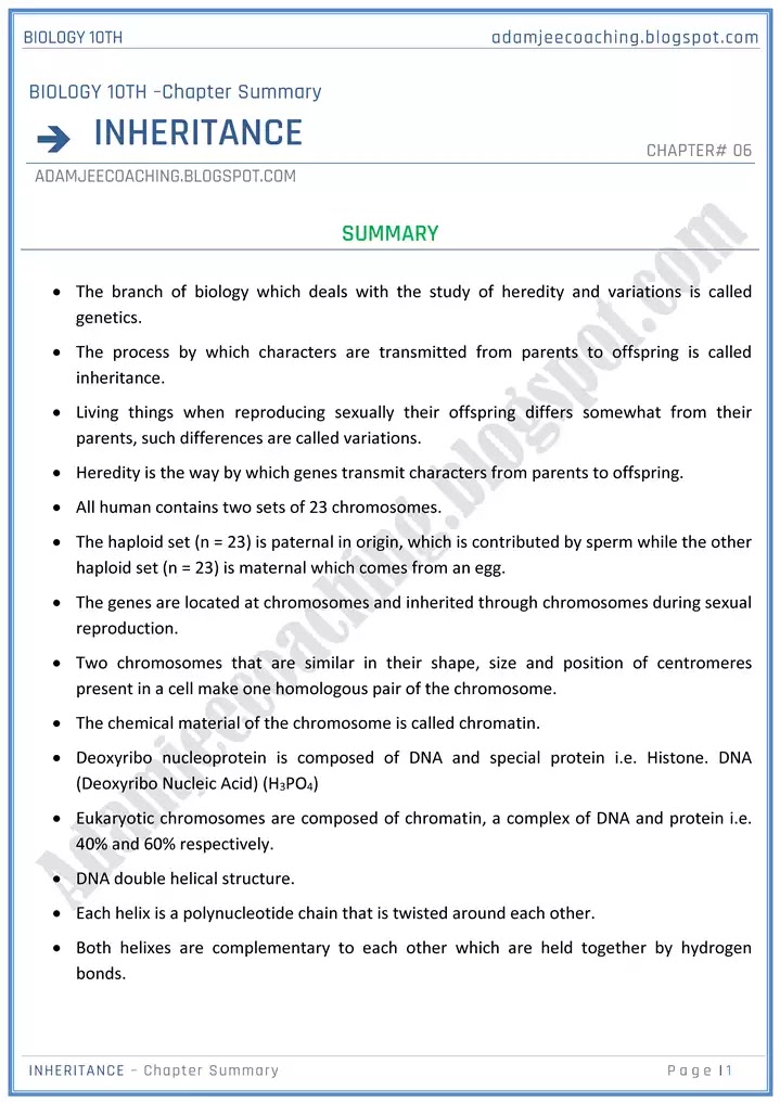 inheritance-chapter-summary-biology-10th