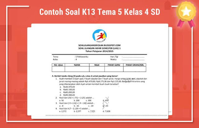 Contoh Soal K13 Tema 5 Kelas 4 SD