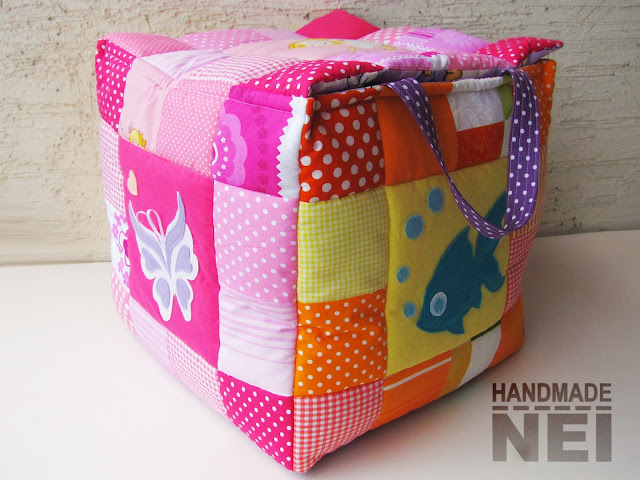Handmade Nel: Кош за играчки от плат "Александра"