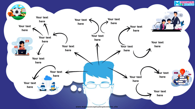 Plantilla ppt de mapa mental hombre pensativo
