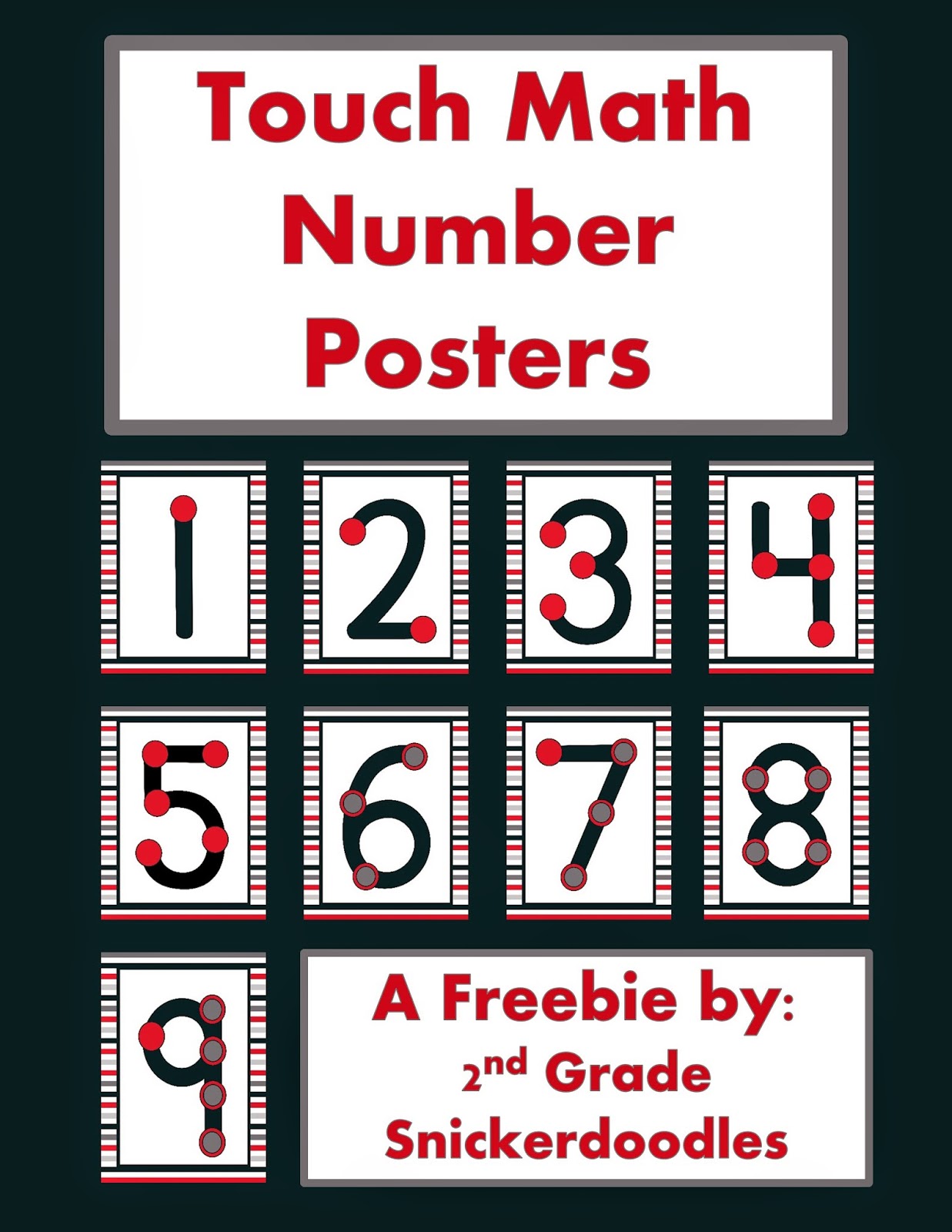 2nd Grade Snickerdoodles: Touch Math Number Posters Freebie