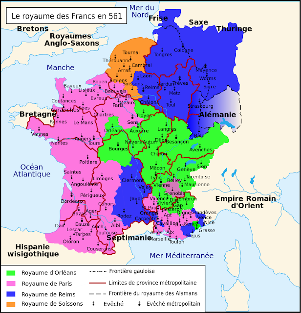 Les royaumes Francs en 561