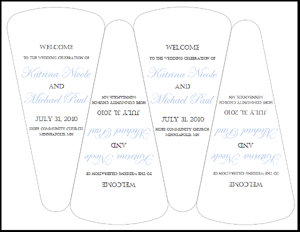 My original template for our wedding programs only fit 3 on a page