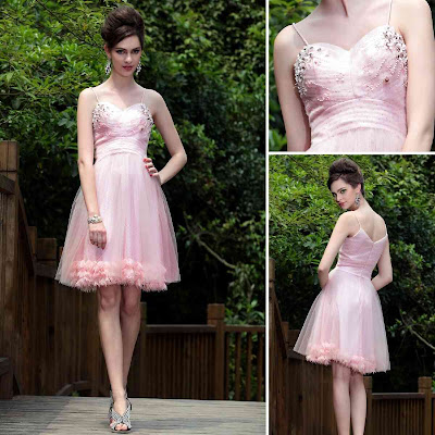 Pink Sweetheart Knee Length Dress