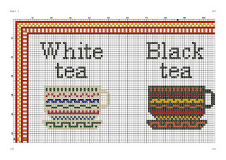 Tea types kitchen X stitch pattern