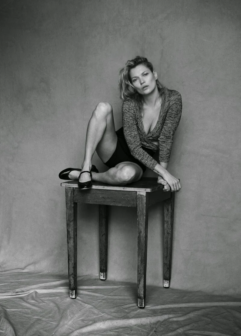 Kate Moss unretouched photos by Peter Lindbergh for Vogue Italia