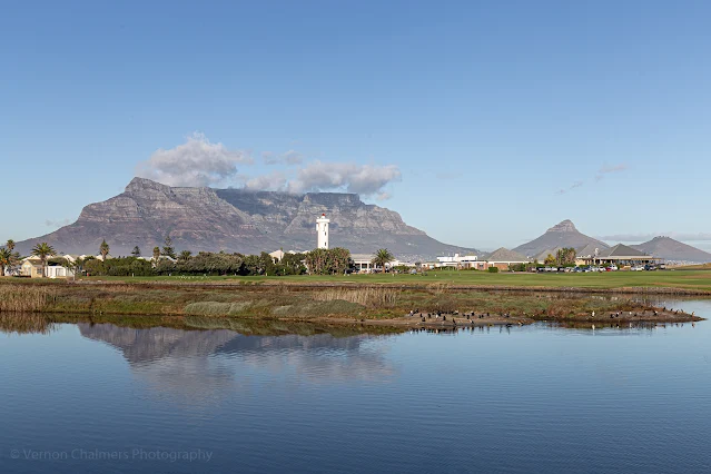 View over the Diep River, Milnerton Golf Course, Milnerton Golf Course towards Table Mountain