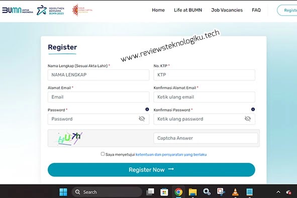cara buat akun pendaftaran bumn 2023
