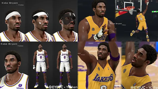 NBA 2K24 Kobe Bryant Cyberface & Body Update (11 Hairstyles)