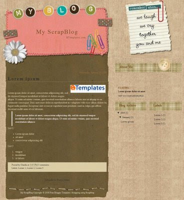 My Scrap blog blogger Template