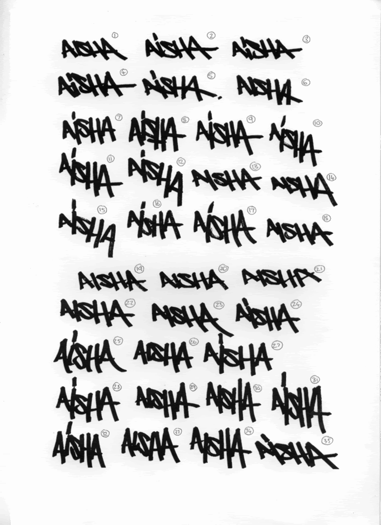 Graffiti Letters Aisha Uppercase Designs