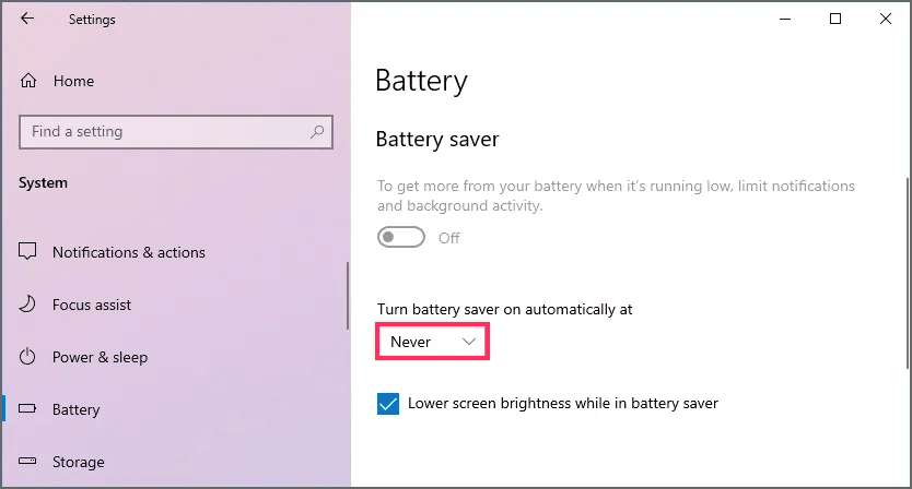 windows-10-disable-battery-saver