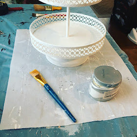 Vintage, Paint and more... chalk painted 3 tier tray for a rustic wedding