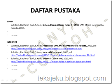 Cara Membuat Daftar Pustaka Laporan PKL