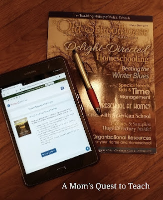 SchoolhouseTeachers.com on tablet and The Old Schoolhouse Magazine