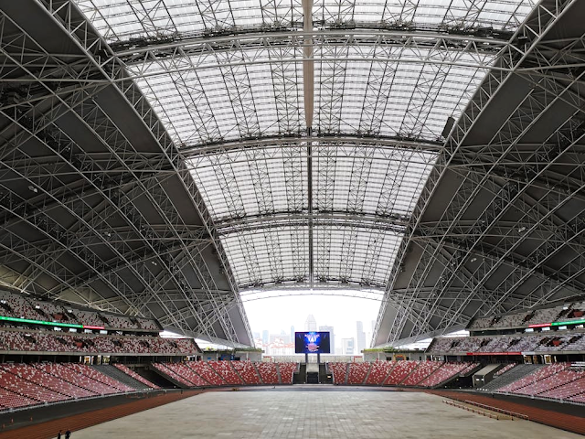 An empty Singapore National Stadium