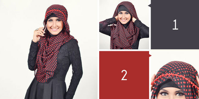 Cara Memakai Jilbab Pashmina Dengan Headband  Cara 