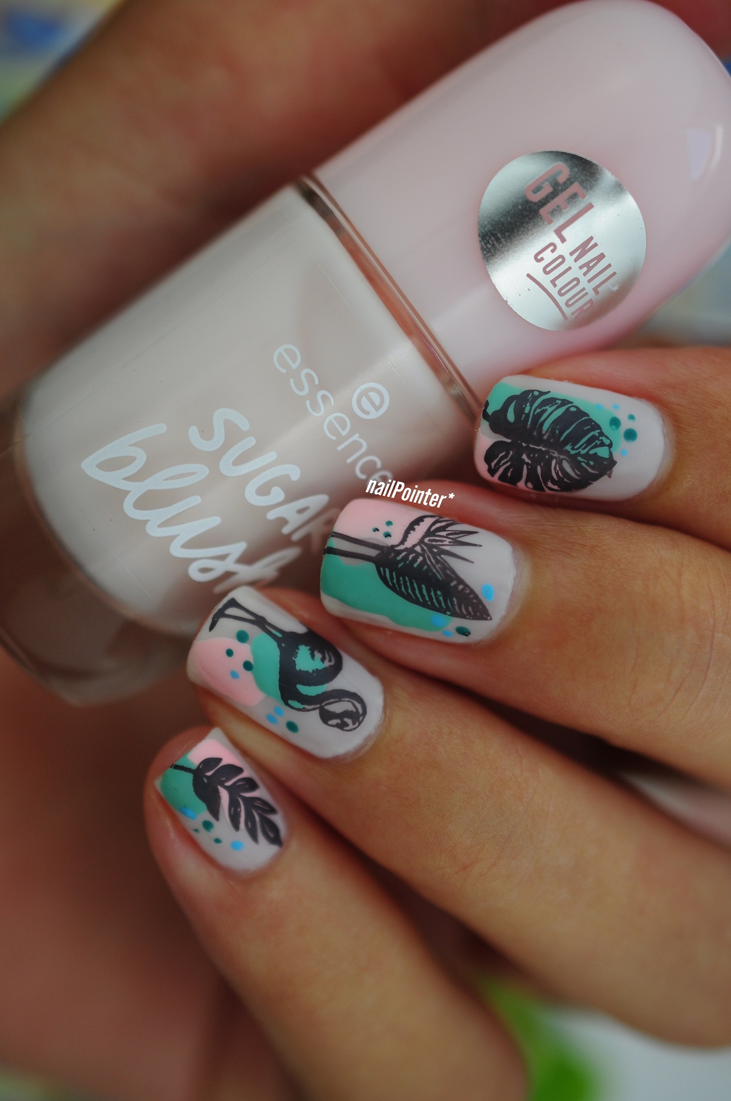 Pastel Paradise Tropical Summer Nail Look using Essence, Twinkled T and MoYou London Paradise Plates