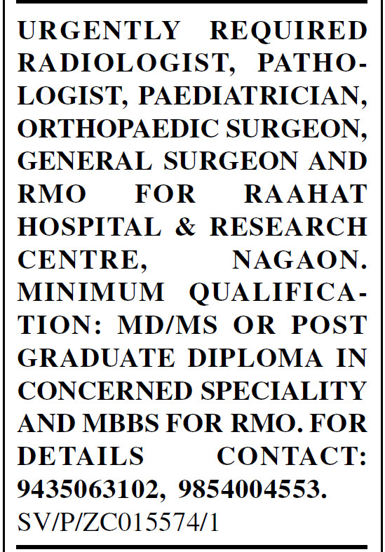 Medical Professionals at RAAHAT Hospital & Research Centre, Nagaon