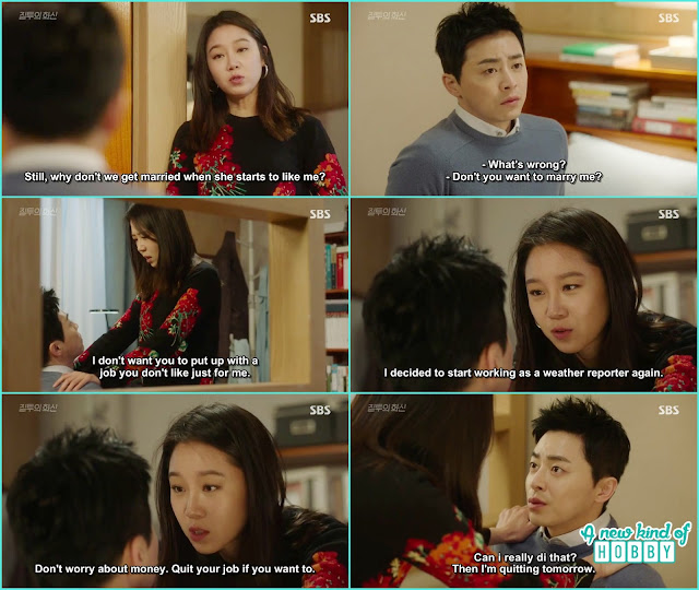  na ri told hwa shin she started working as a weather forecaster and he also do what ever job he wanted to do don''t become stuck to the job just because of the monthly salary - Jealousy Incarnate - Episode 24 Finale (Eng sub) 