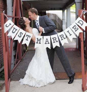 Take advantage of the props yourselves to say Thank You or Just Married 