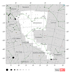 IAU: Карта на съзвездието Еридан | Eridanus