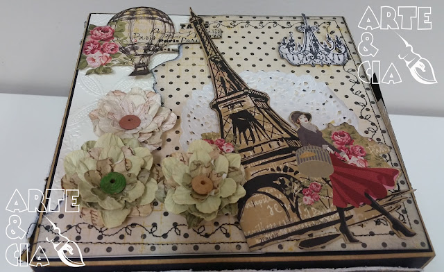 Caixa de Scrapdecor - Tema: Paris (curso feito com a Ana, da Rota do Papel) - Arte & Cia 1