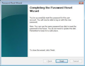 Completing the Password Reset Wizard