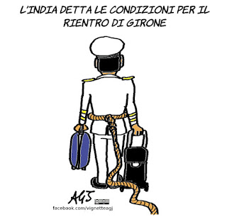 Girone, marò, tribunale internazionale, arbitrato, India, satira, vignetta