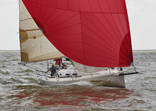 J/109 one-design racing cruising sailboat- sailing Galveston Bay, Tx