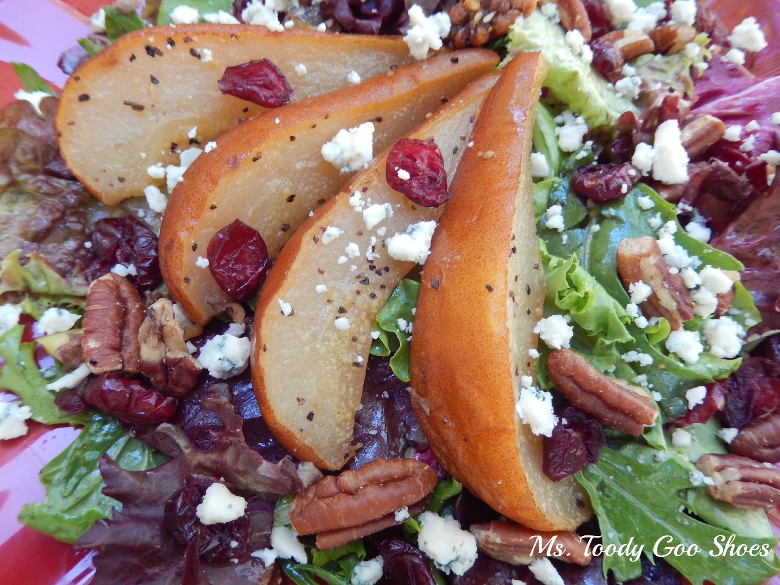 Roasted Pear Salad with White Balsamic Vinaigrette by Ms. Toody Goo Shoes
