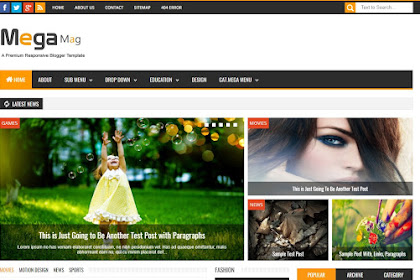 Mega Mag V1.3 Blogger Template Premium Free Download