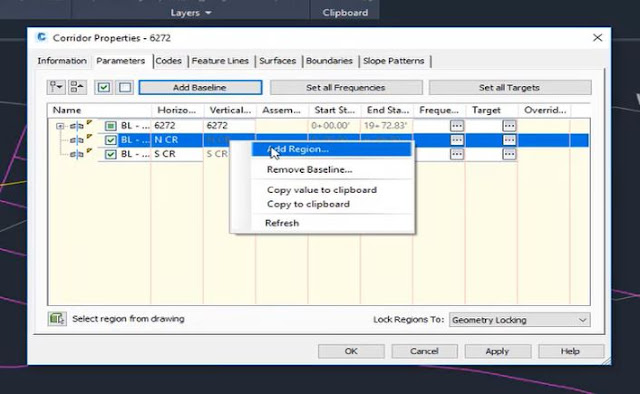 Add region in Autodesk Civil 3D