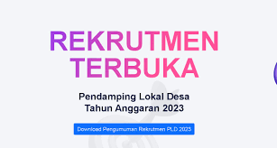 Rekrutmen Terbuka Pendamping Lokal Desa Anggaran Tahun2023