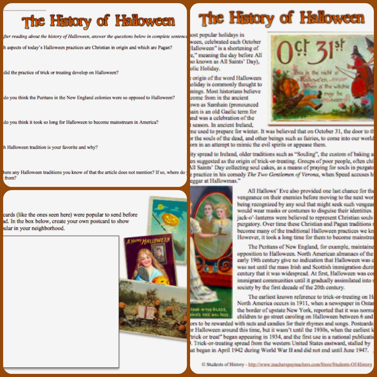 Students of History The History of Halloween  Lesson  Plan 