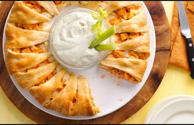 Buffalo Chicken Crescent Squares