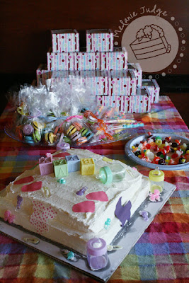 rainbow baby shower favors and cake