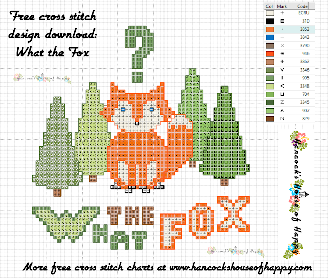 What the Fox? Woodland Fox Free Cross Stitch Design to Download