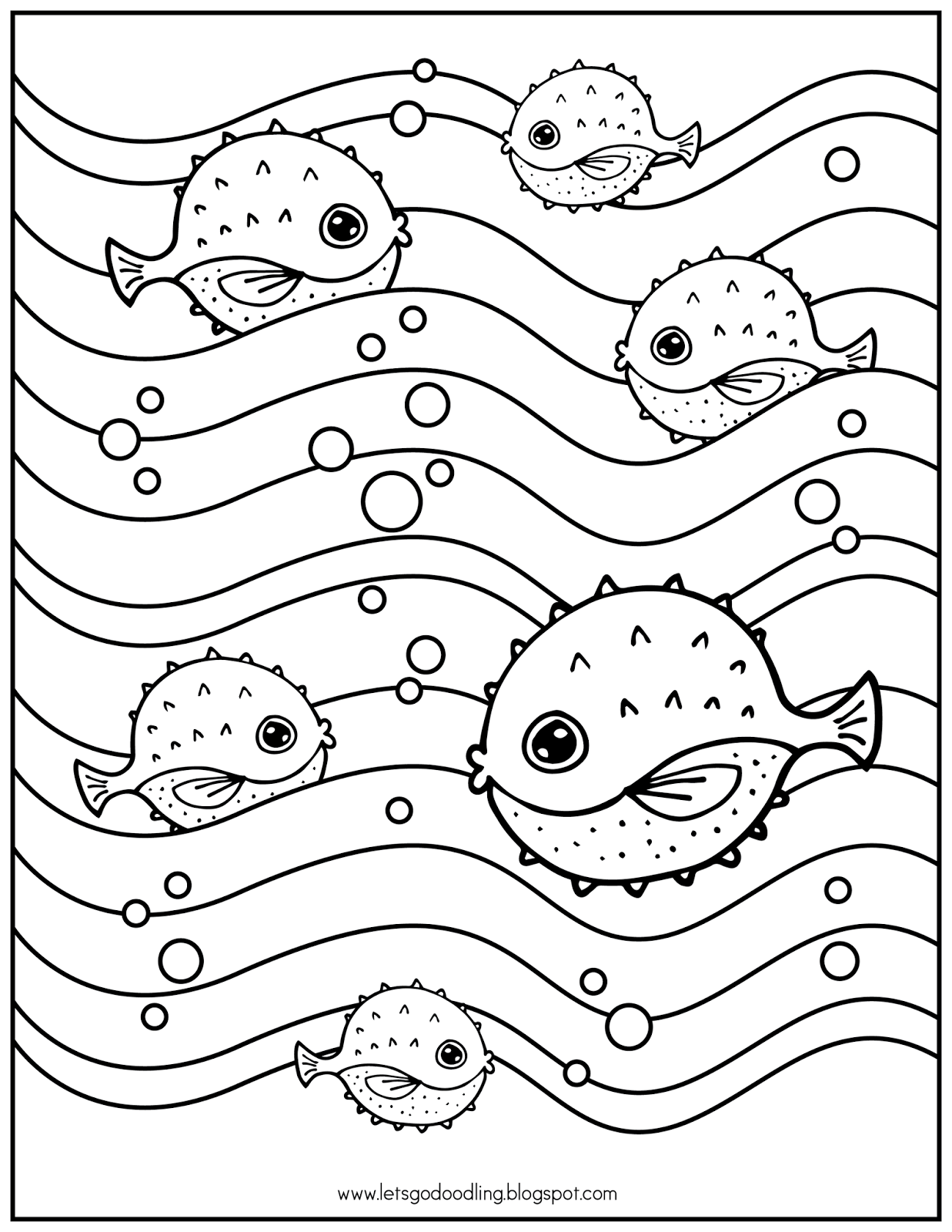 FREE Printable Coloring Page: Puffer Fish