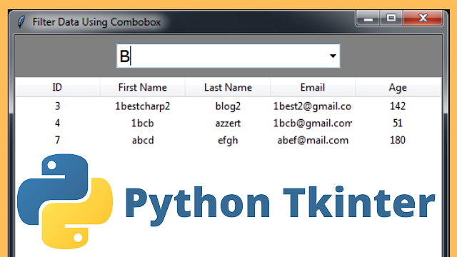 Search And Filter Data In Treeview With Select Options Using Python Tkinter And MySQL