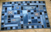 Interesantes ideas de alfombras de bricolaje de jeans viejos