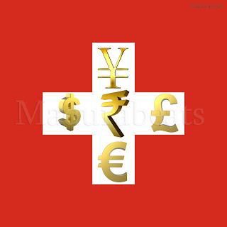 Swiss Bank Account - How to open one?,Swiss flag with currency symbols, Dollar symbol, Euro symbol, Yen Symbol, Rupees symbol, Pound symbol,Swiss bank account, Switzerland flag