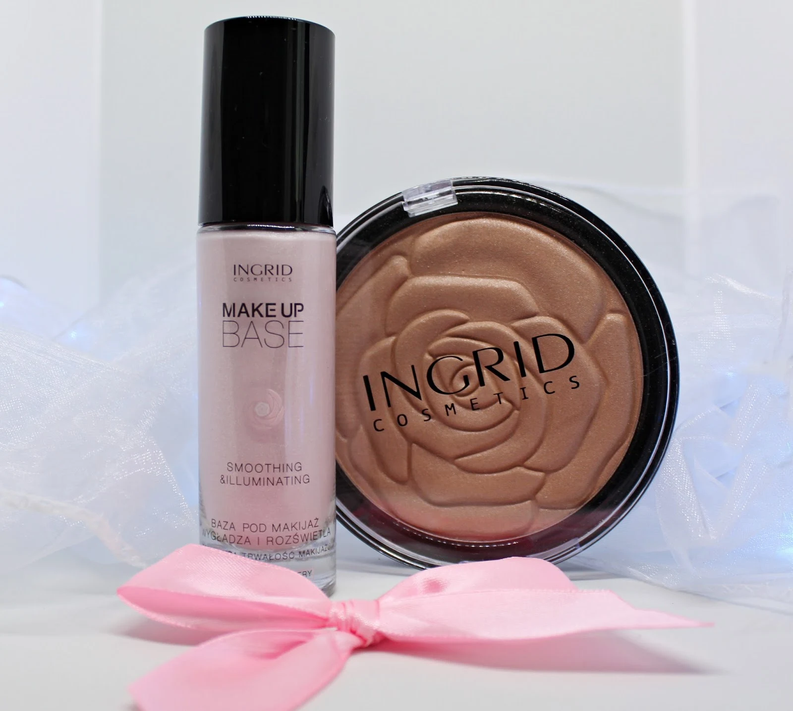 Baza wygładzająco-rozświetlająca oraz puder brązujący INGRID cosmetics