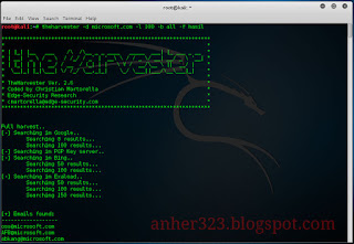 theharvester -d microsoft.com -l 100 -b google