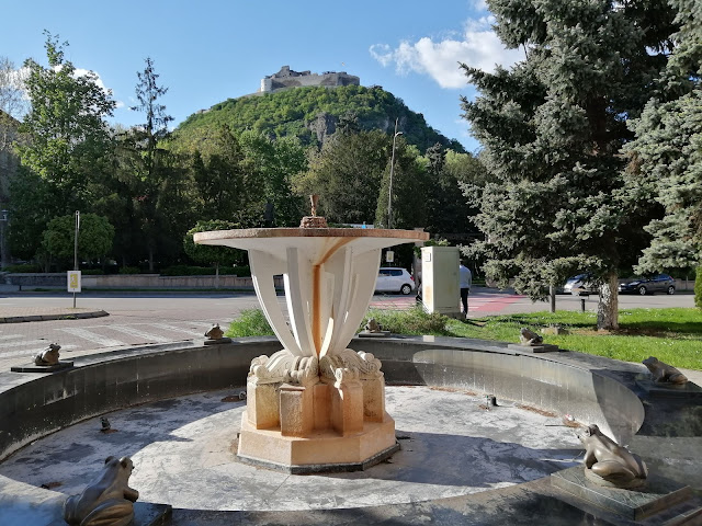 Artesian fountain with frogs