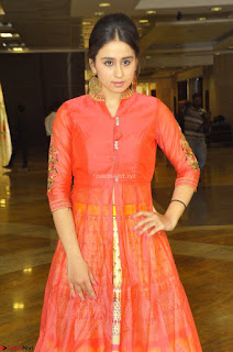 Simrat in Orange Anarkali Dress 03.JPG