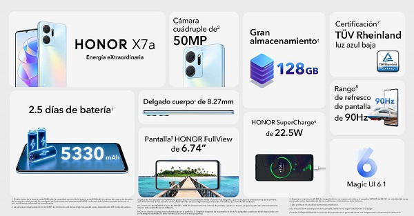 HONOR lanza en Bolivia el HONOR X7a,  un smartphone con batería extraordinaria