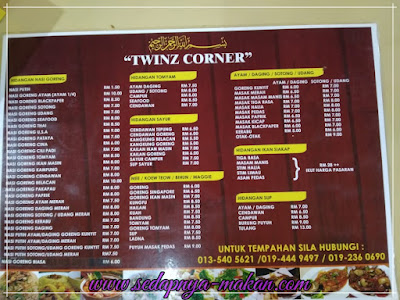 menu Twinz Corner