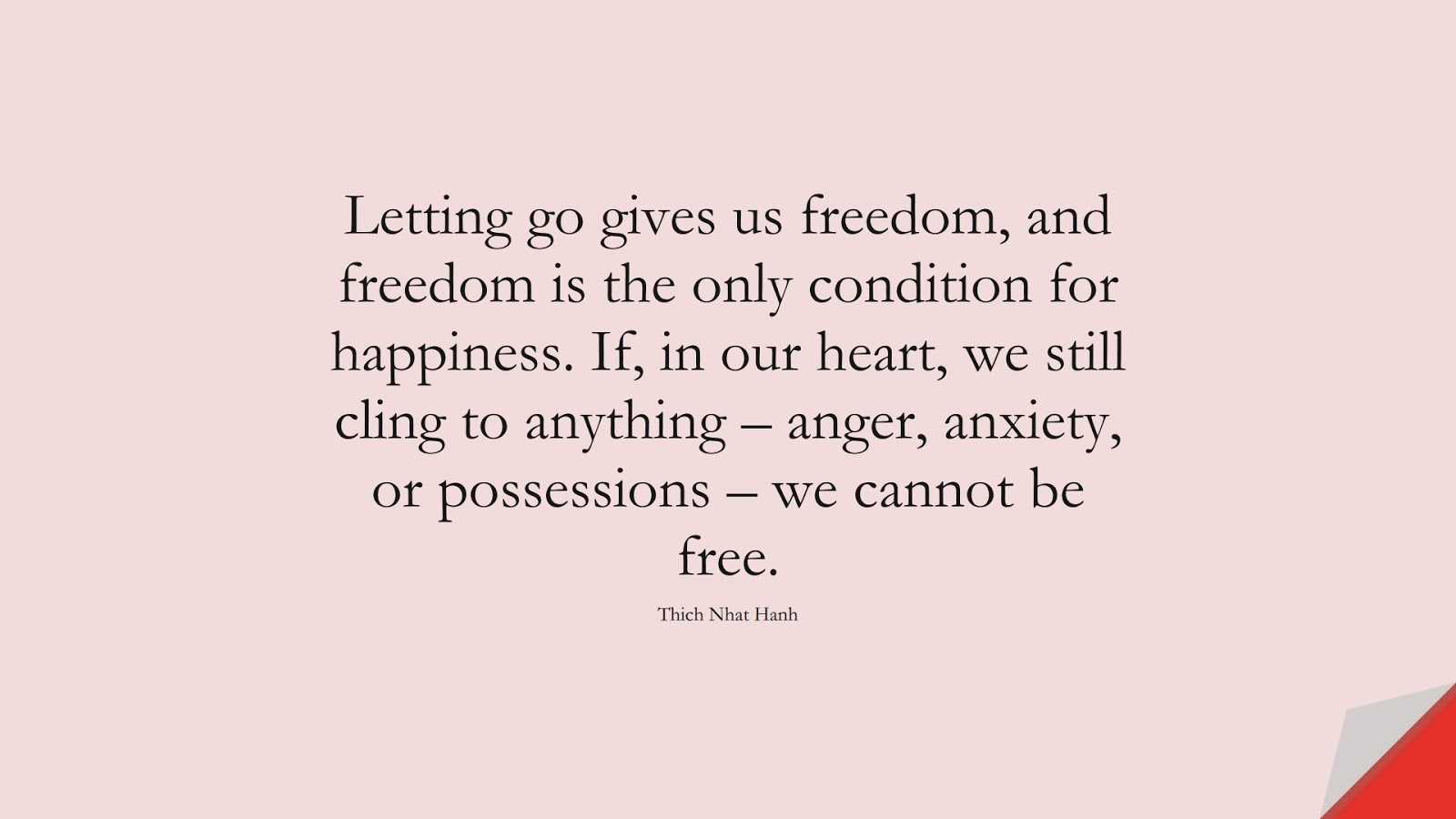 Letting go gives us freedom, and freedom is the only condition for happiness. If, in our heart, we still cling to anything – anger, anxiety, or possessions – we cannot be free. (Thich Nhat Hanh);  #AnxietyQuotes